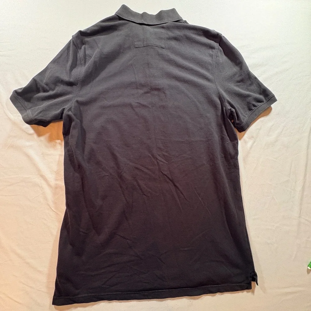 Banana Republic Polo Shirt Mens XL Tall Black Tan Striped Cotton Stretch Pique